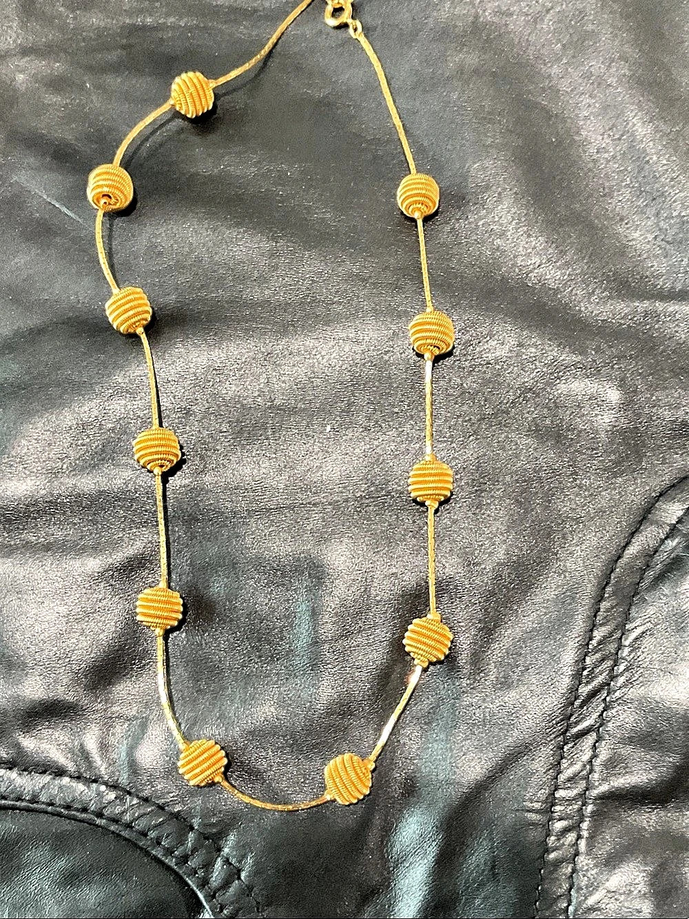 Gold-Tone Beaded Necklace Like New